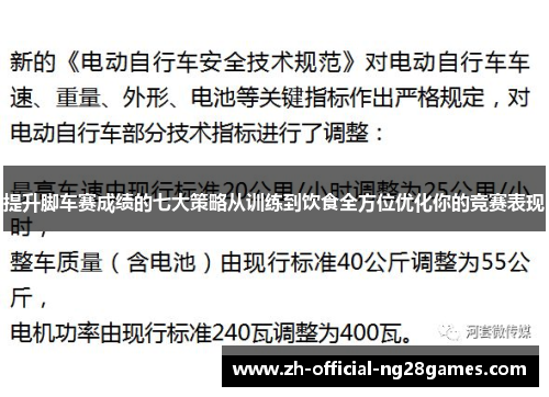 提升脚车赛成绩的七大策略从训练到饮食全方位优化你的竞赛表现